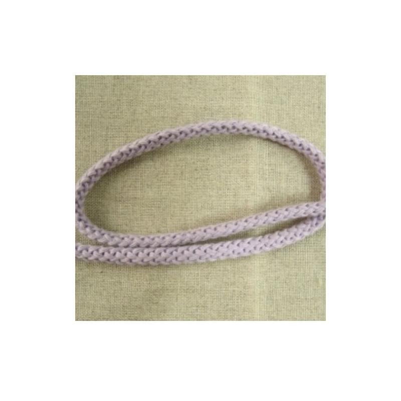 cordon polyester & coton parme 6 mm