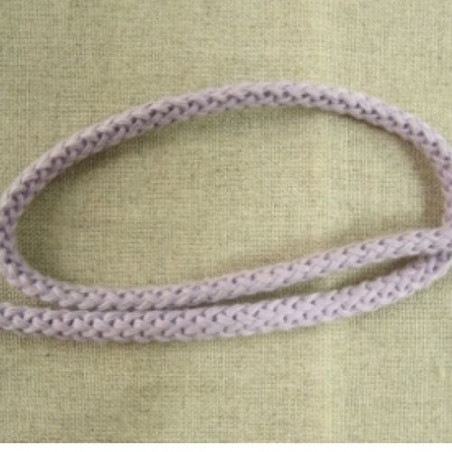cordon polyester & coton parme 6 mm