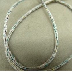 RUBAN QUEUE  DE RAT BLANC INCRUSTATION PAILLETTE 2,5 mm