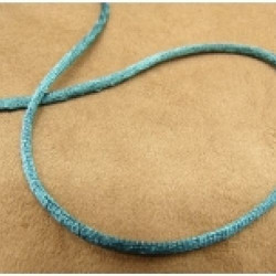LOT DE 3 METRES RUBAN QUEUE DE RAT BLEU TURQUOISE LEGEREMENT SATINE 2.5 mm