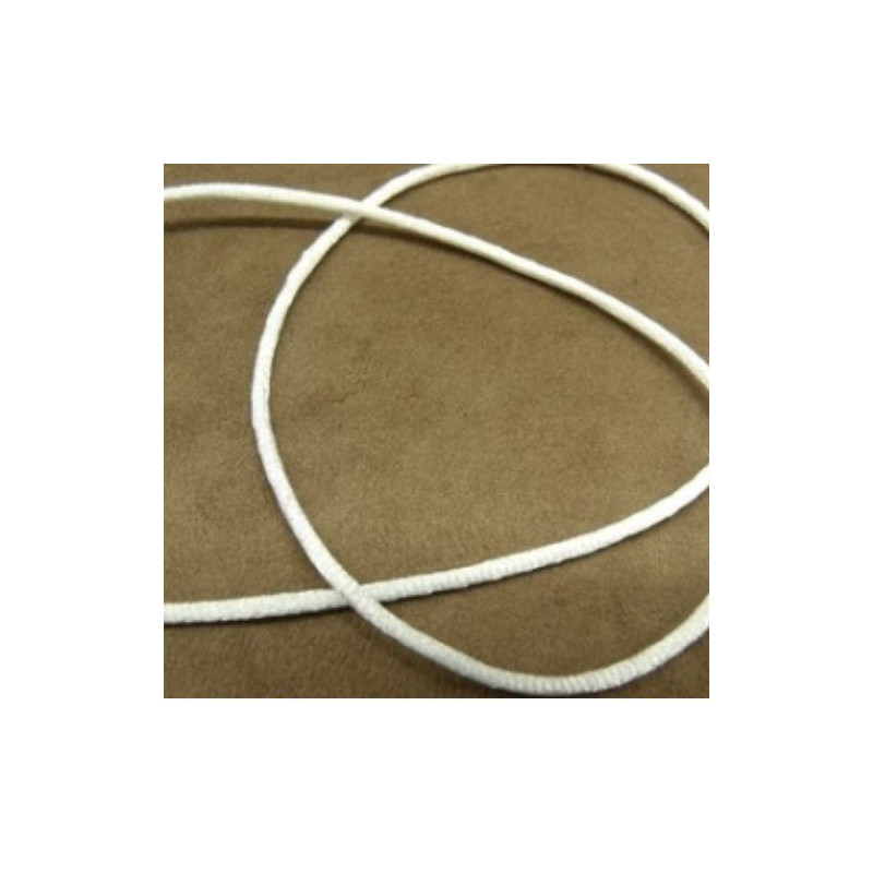 LOT DE 3 METRES RUBAN QUEUE DE RAT BLANC  LEGEREMENT SATINE 2.5 mm