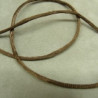 LOT DE 3 METRES RUBAN QUEUE DE RAT MARRON LEGEREMENT SATINE 2.5 mm