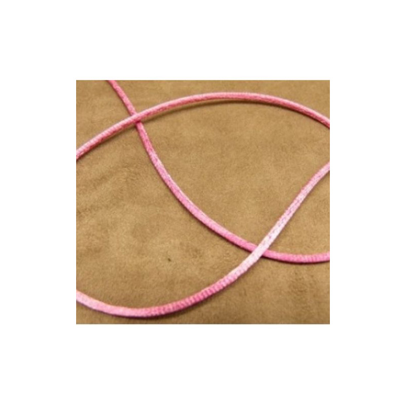 LOT DE 3 METRES RUBAN QUEUE DE RAT ROSE FUSCHIA LEGEREMENT SATINE 2.5 mm