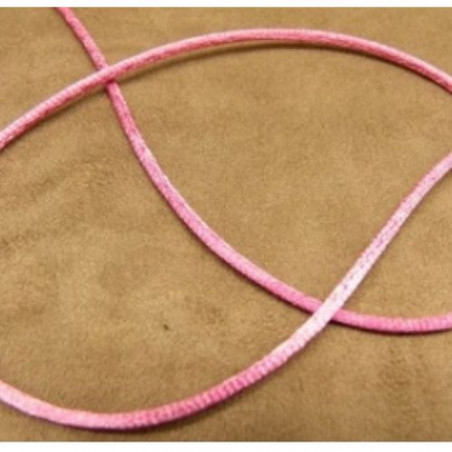 LOT DE 3 METRES RUBAN QUEUE DE RAT ROSE FUSCHIA LEGEREMENT SATINE 2.5 mm