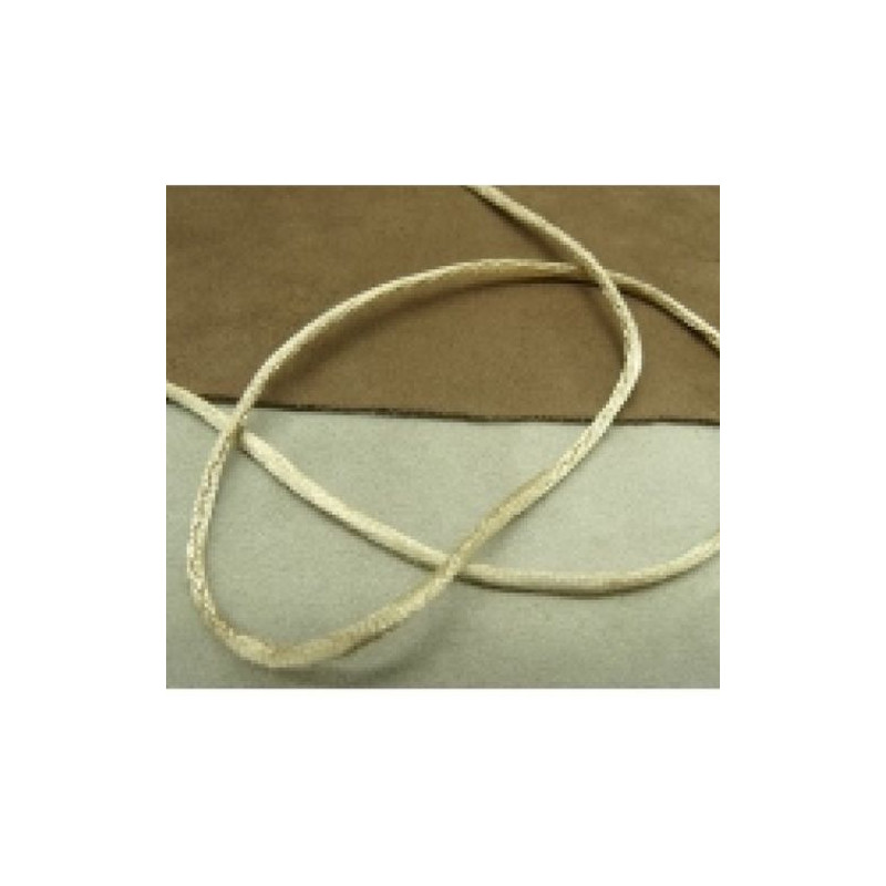 LOT DE 3 METRES RUBAN QUEUE DE RAT BEIGE LEGEREMENT SATINE  2.5 mm