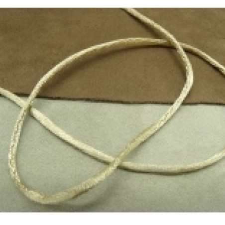LOT DE 3 METRES RUBAN QUEUE DE RAT BEIGE LEGEREMENT SATINE 2.5 mm