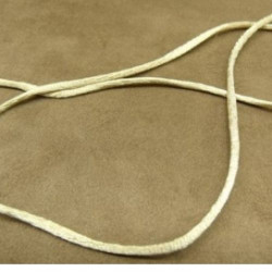 LOT DE 3 METRES RUBAN QUEUE DE RAT BEIGE LEGEREMENT SATINE  2.5 mm