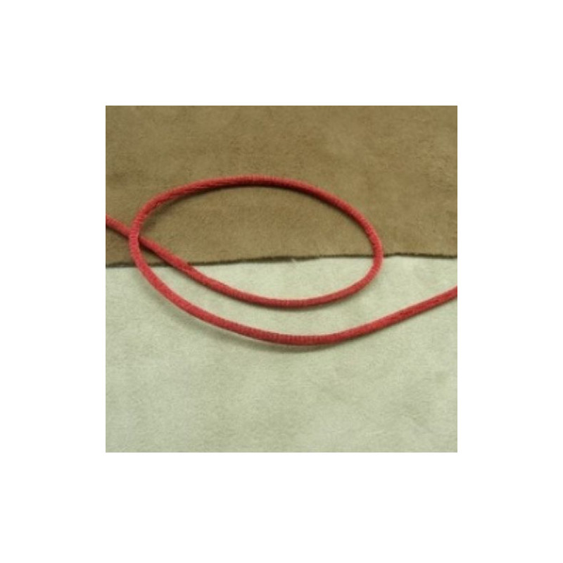 LOT DE 3 METRES RUBAN QUEUE DE RAT ROUGE  LEGEREMENT SATINE 2.5 mm