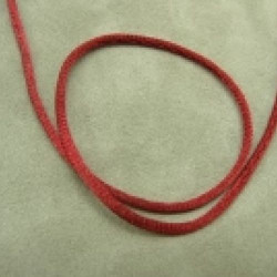 LOT DE 3 METRES RUBAN QUEUE DE RAT ROUGE  LEGEREMENT SATINE 2.5 mm