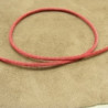 LOT DE 3 METRES RUBAN QUEUE DE RAT ROUGE  LEGEREMENT SATINE 2.5 mm