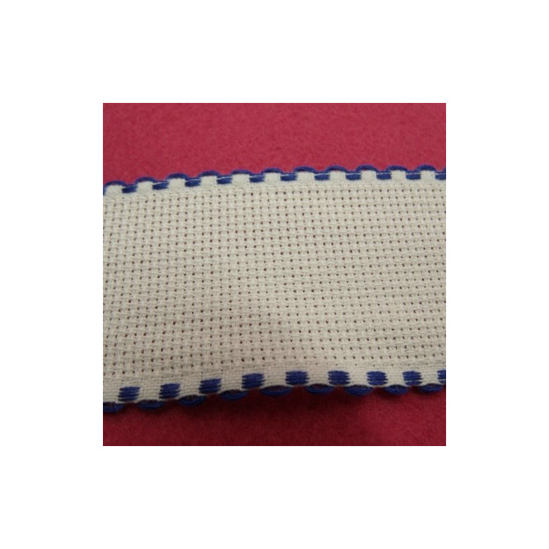 ruban à broder bleu roi et blanc 45 mm