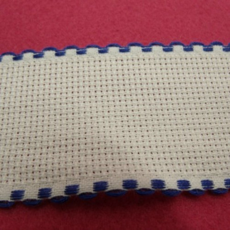 ruban à broder bleu roi et blanc 45 mm