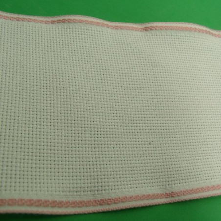 ruban à broder rose et blanc 10 cm