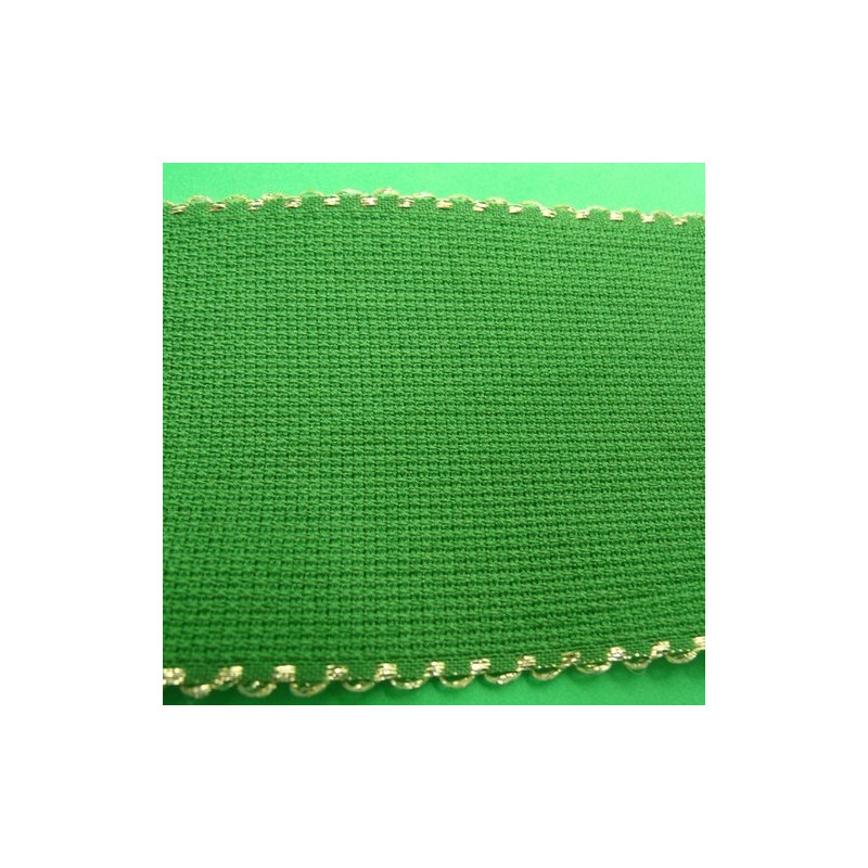 ruban à broder vert & or 8 cm