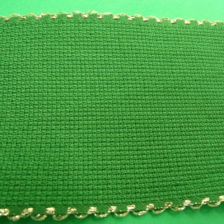 ruban à broder vert & or 8 cm