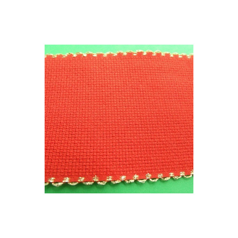 ruban à broder rouge et or 8 cm