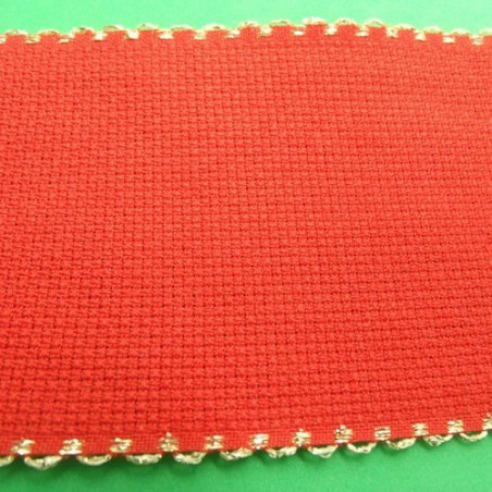ruban à broder rouge et or 8 cm