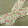 BIAIS LIBERTY A FLEURS coton ou polyester rose et rose pale 25 mm