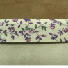 BIAIS LIBERTY coton ou polyester fond blanc & fleurs VIOLET & VERTE 25 mm