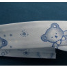 Ruban biais enfant coton motif nounours bleu 25 mm