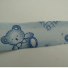 Ruban biais enfant coton motif nounours bleu 25 mm