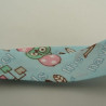 Ruban biais enfants coton motif bleu hibou 25 mm