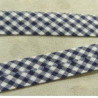 RUBAN BIAIS VICHY BLEU 20 mm/ INTERIEUR- 10/ 10 mm