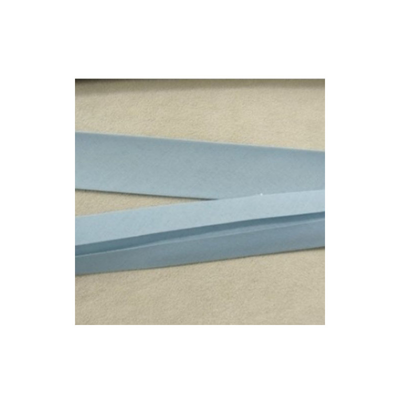 LOT DE 5 METRES RUBAN BIAIS- 20 mm INTERIEUR /10 - 10 mm- COTON-BLEU CIEL