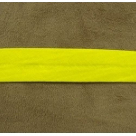 LOT DE 5 METRES RUBAN BIAIS- 20 mm INTERIEUR /10 - 10 mm- COTON -JAUNE,