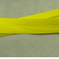 LOT DE 5 METRES  RUBAN BIAIS- 20 mm INTERIEUR /10 - 10 mm- COTON -JAUNE,