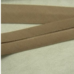 LOT DE 5 METRES RUBAN BIAIS- 20 mm INTERIEUR /10 - 10 mm- COTON - MARRON BEIGE