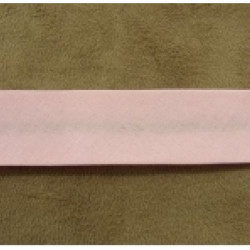 LOT DE 5 METRES RUBAN BIAIS- 20 mm INTERIEUR /10 - 10 mm- COTON - ROSE PALE