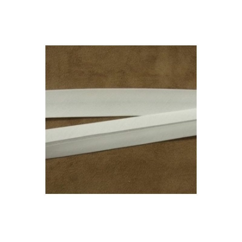 LOT DE 5 METRES RUBAN BIAIS  - 20 mm /INTERIEUR 10/10 mm- COTON-BLANC