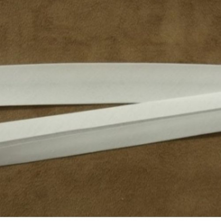 LOT DE 5 METRES RUBAN BIAIS  - 20 mm /INTERIEUR 10/10 mm- COTON-BLANC