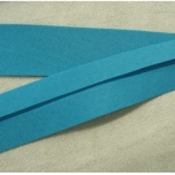 LO DE 5 METRES RUBAN BIAIS- 20 mm INTERIEUR /10 - 10 mm- COTON  BLEU TURQUOISE