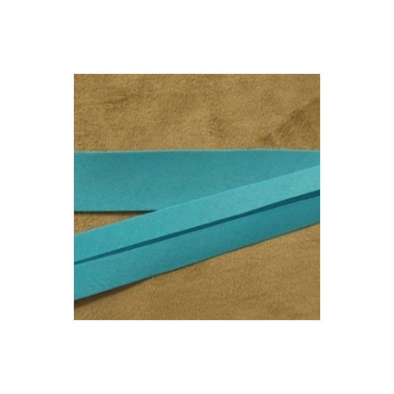 LO DE 5 METRES RUBAN BIAIS- 20 mm INTERIEUR /10 - 10 mm- COTON  BLEU TURQUOISE