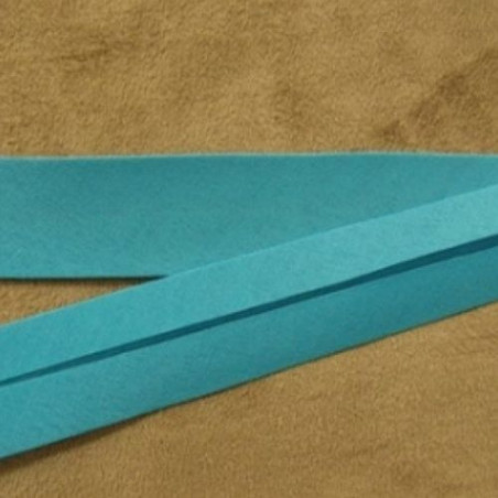 LO DE 5 METRES RUBAN BIAIS- 20 mm INTERIEUR /10 - 10 mm- COTON  BLEU TURQUOISE