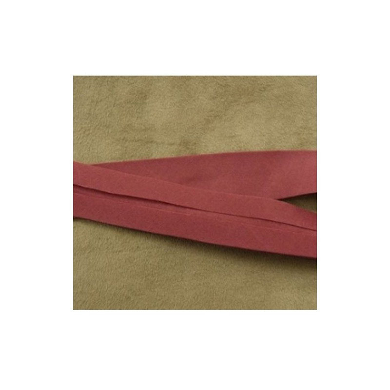 LOT DE 5 METRES RUBAN BIAIS- 20 mm INTERIEUR /10 - 10 mm- COTON  BORDEAUX
