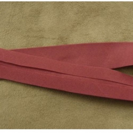 LOT DE 5 METRES RUBAN BIAIS- 20 mm INTERIEUR /10 - 10 mm- COTON  BORDEAUX