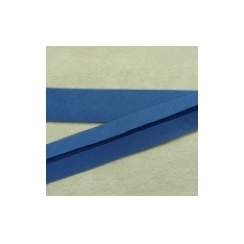 LOT DE 5 METRES RUBAN BIAIS- 20 mm INTERIEUR /10 - 10 mm- COTON  BLEU ROI