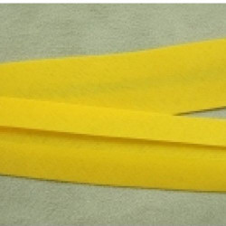 LOT DE 5 METRES  RUBAN BIAIS- 20 mm INTERIEUR /10 - 10 mm- COTON - JAUNE