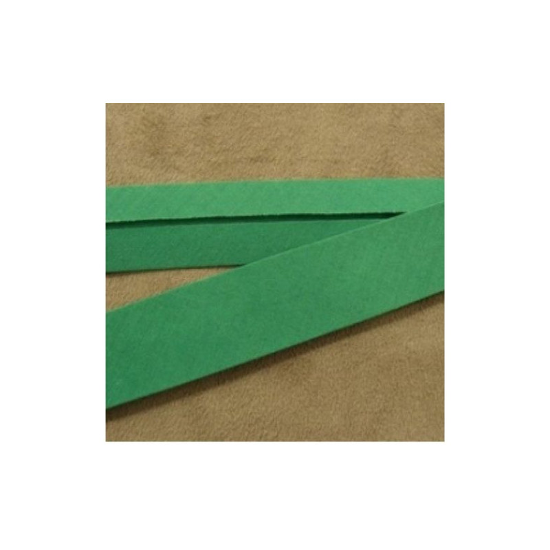LOT DE 5 METRES RUBAN BIAIS- 20 mm INTERIEUR /10 - 10 mm- COTON-VERT GAZON