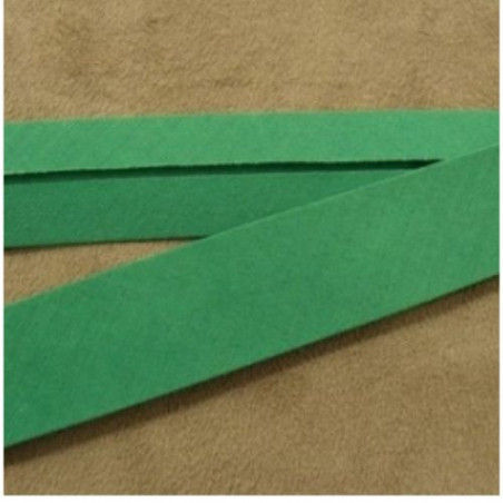 LOT DE 5 METRES RUBAN BIAIS- 20 mm INTERIEUR /10 - 10 mm- COTON-VERT GAZON
