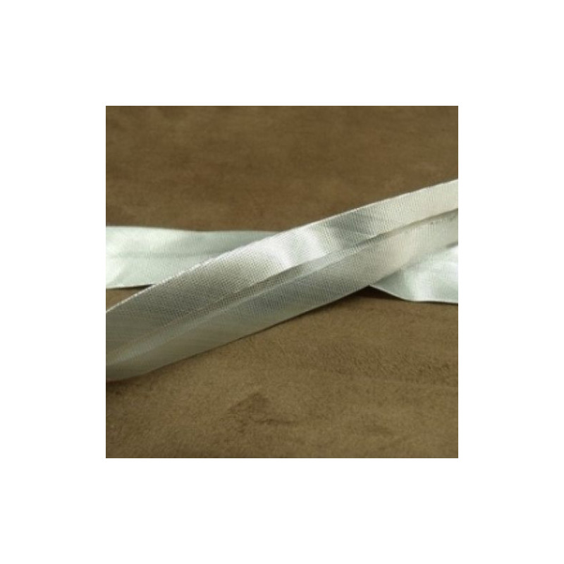 RUBAN BIAIS- 20 mm INTERIEUR /10 - 10 mm- POLYESTER - ARGENT