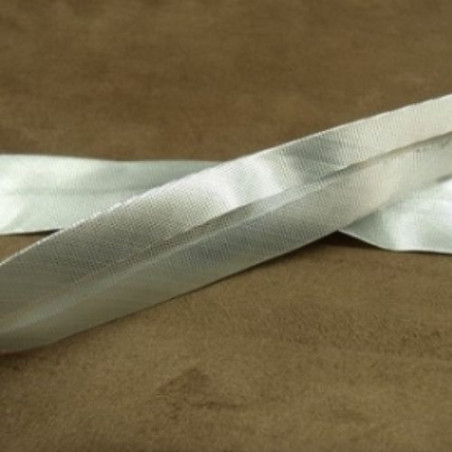 RUBAN BIAIS- 20 mm INTERIEUR /10 - 10 mm- POLYESTER - ARGENT