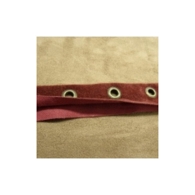 RUBAN BIAIS ŒILLET DAIM  BORDEAUX 25 mm