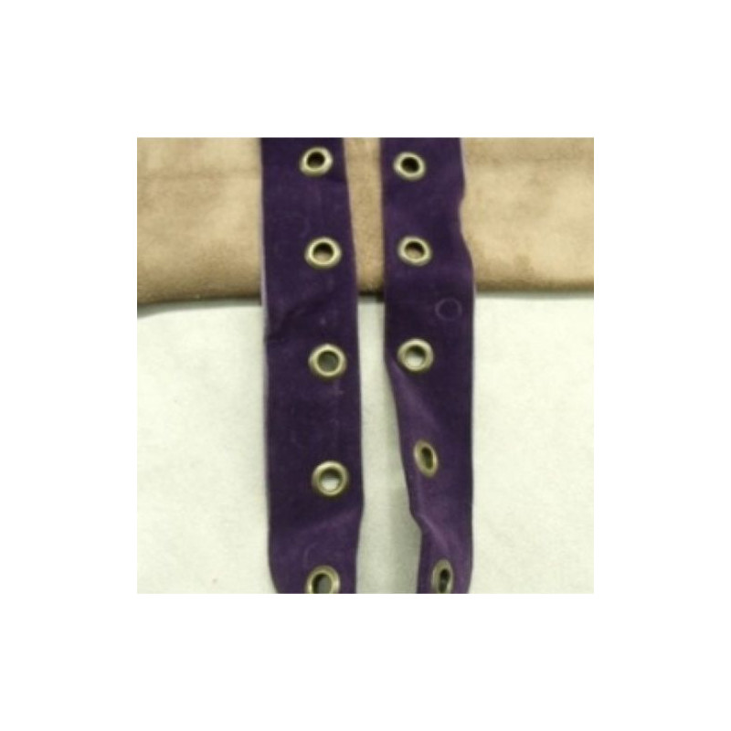 RUBAN BIAIS ŒILLET DAIM VIOLET 25 mm