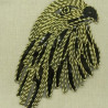 AIGLE  noir et or application tissée, hauteur 33 cm sur largeur de 19cm