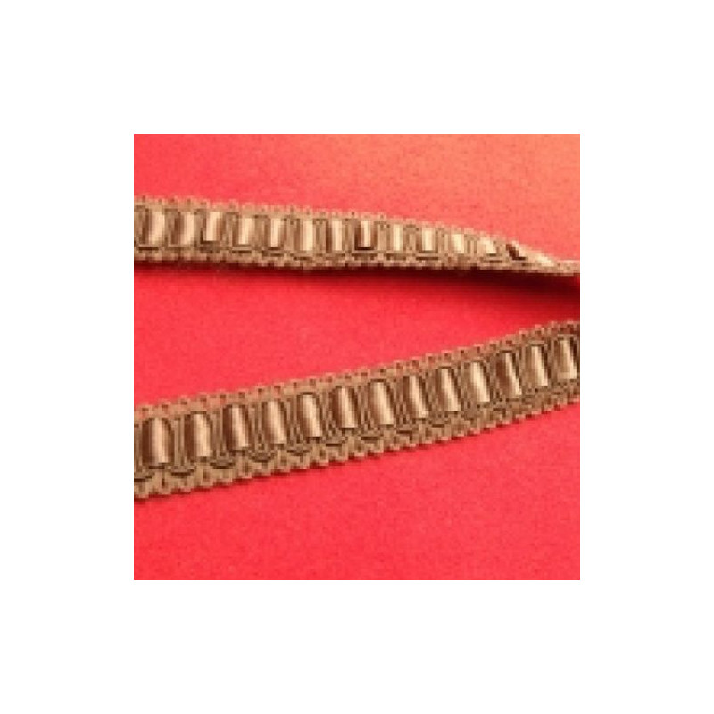 Ruban fantaisie entrelacé de satin marron,20 mm