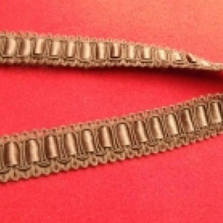 Ruban fantaisie entrelacé de satin marron,20 mm